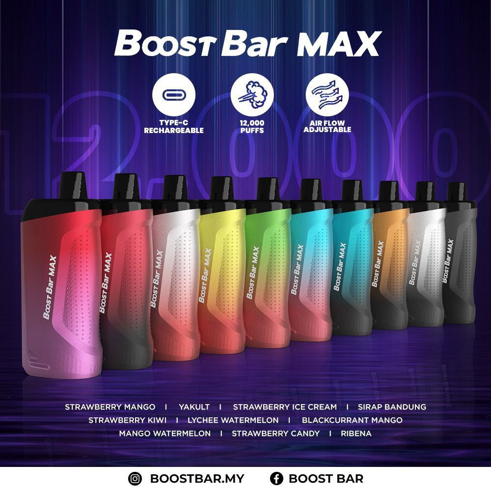 BOOST BAR MAX 12K PUFF - Vape Borong Malaysia